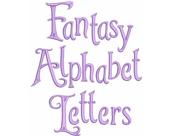 Fantasy Alphabet Letters - Machine Embroidery Font / Upper Case and Lower Case Embroidery Font Letter Home Format Font