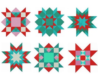 Christmas Quilt Patterns Machine Embroidery Design Set / Holiday Quilting Design Pack / Xmas Patterns Embroidery Instant Download Bundle