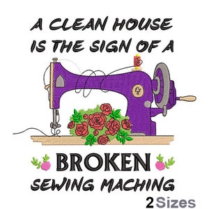 Broken Sewing Machine Embroidery - Hobby Embroidery - House Embroidery - Machine Embroidery Design - Digital Instant Download - 2 Sizes