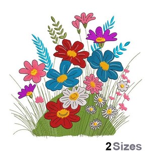 Wildflower Blooms Embroidery - Floral Embroidery - Bloom Embroidery -Machine Embroidery Design - Digital Instant Download - 2 Sizes