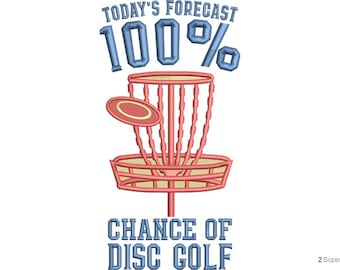 Disc Golf Machine Embroidery Design - 2 sizes, Funny Frisbee Golf Quote, Outdoor Sports Pattern, Instant Download