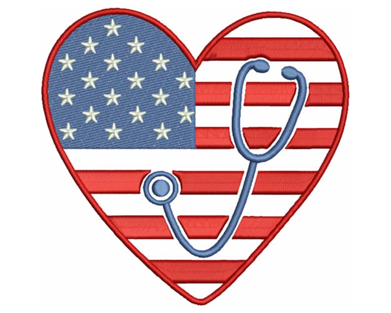 Nurse Machine Embroidery Design USA Flag Doctor Embroidery Etsy