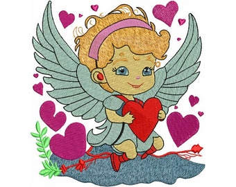 Divine Angel's Heart Embroidery - Heavenly Embroidery Artwork - Angelic Embroidery - Machine Embroidery Design - Digital Instant Download