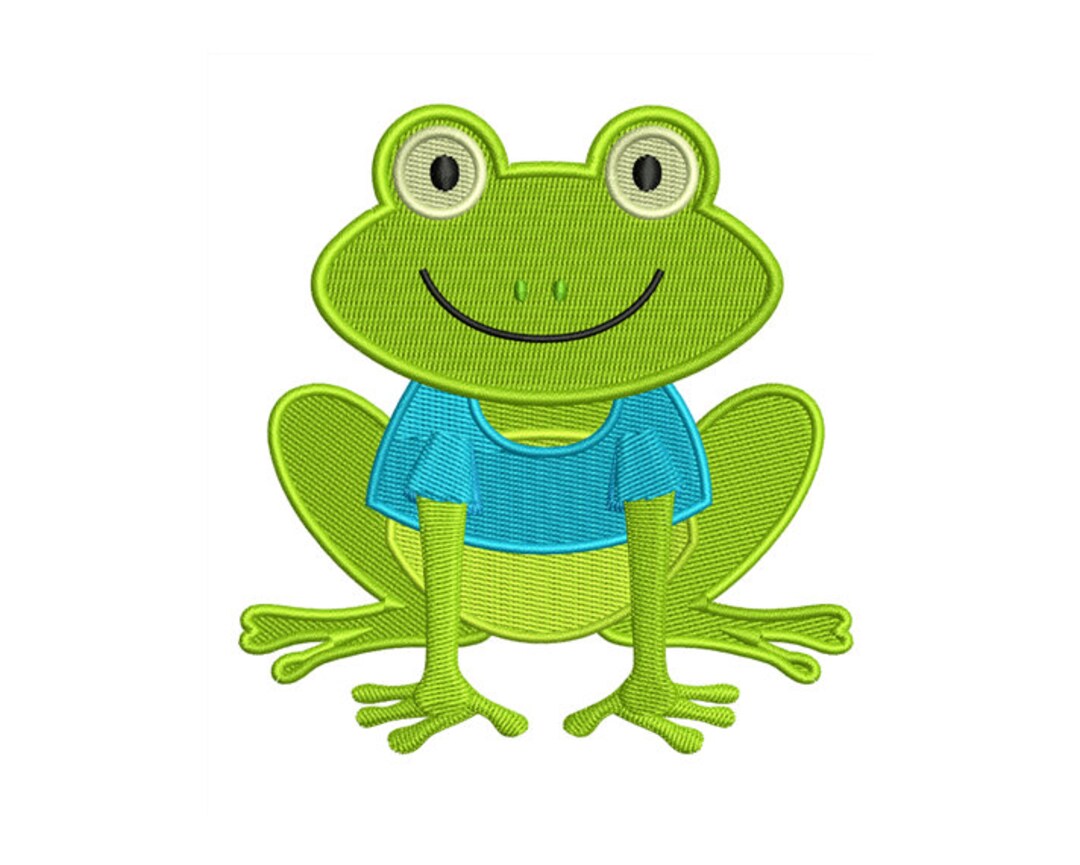 Green Frog Machine Embroidery Design, Embroidery Designs, Frog ...