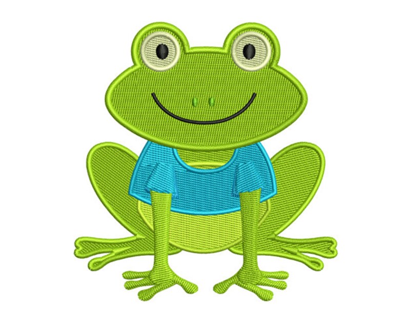 Green frog machine embroidery design embroidery designs frog  etsy
