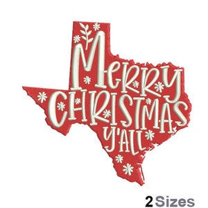 Frohe Weihnachten Y'all Stickerei - Weihnachtsstickerei - Urlaub Stickerei - Maschinenstickerei Design - Digital Sofort Download - 2 Größen