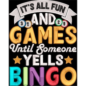 Fun And Games Embroidery - Party Embroidery - Kids Play Embroidery - Machine Embroidery Design - Digital Instant Download - 2 Sizes