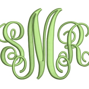 Vine Monogram Embroidery Font / Machine Embroidery Fonts / Embroidery Monogram Fonts / 3 Letter Monogram -Interlocking Font Instant Download
