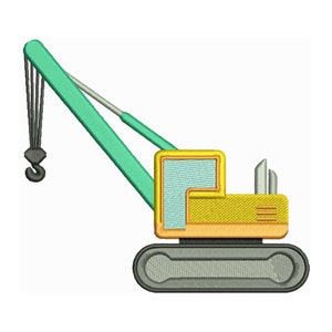 Construction Crane - Machine Embroidery Design - 2 Sizes