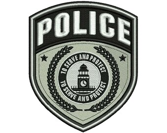 Police Badge - Machine Embroidery Design Police Service Embroidery Pattern Badge Embroidery File Cop Embroidery digital embroidery download