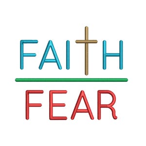 Faith And Fear - Machine Embroidery Design / Religious Cross Embroidery Pattern / Christian Embroidery Pattern / 4x4 Embroidery Hoop File