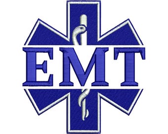 Emt Symbol Embroidery - Medical Embroidery - EMT Embroidery - Paramedic Embroidery - Machine Embroidery Design - Digital Instant Download