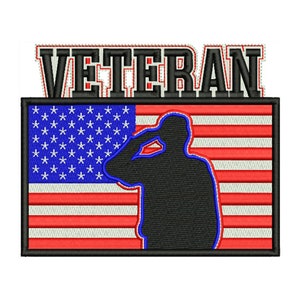 American Veteran - Machine Embroidery Design - 2 Sizes