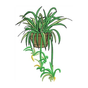 Indoor Potted Fern - Nature-Inspired DIY Embroidery Pattern - Plant Decor - Machine Embroidery Design - Digital Instant Download - 2 Sizes