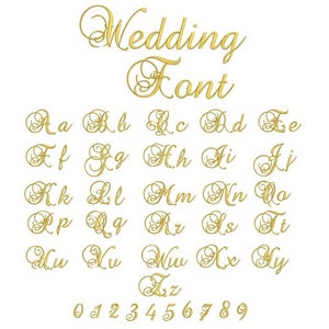 Wedding Font Machine Embroidery Font / Alphabets Monogram Embroidery ...