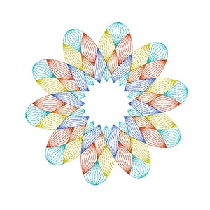 Colorful Flower - Floral Embroidery - Flower Design - Machine Embroidery Design - Digital Instant Download - 2 Sizes
