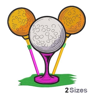 Golf Ball Tee Embroidery - Golf Embroidery - Sports Embroidery - Machine Embroidery Design - Digital Instant Download - 2 Sizes