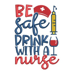 Nurse Drink Embroidery - Medical Syringe Embroidery - Nurse Drink Embroidery - Machine Embroidery Design - Digital Instant Download -2 Sizes
