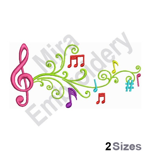 Musical Notes Music Notes Machine Embroidery Designs Etsy