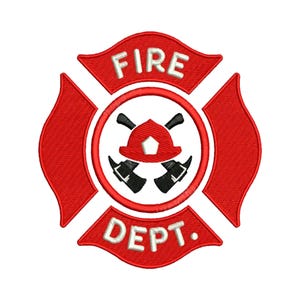 Fire Dept. Embroidery - Career Embroidery - Fireman Embroidery - Job Embroidery - Machine Embroidery Design - Digital Instant Download
