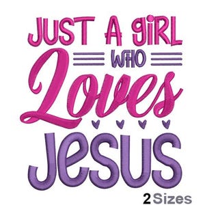 Loves Jesus Embroidery - Christian Embroidery - Woman Embroidery - Machine Embroidery Design - Digital Instant Download - 2 Sizes