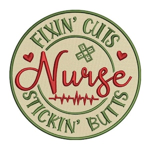 Fixin Cuts Nurse Embroidery - Medical Embroidery - DIY Nurse Gift Embroidery - Machine Embroidery Design - Digital Instant Download -2 Sizes