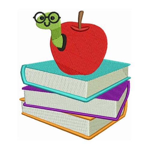School Books Machine Embroidery Design 2 Sizes Etsy