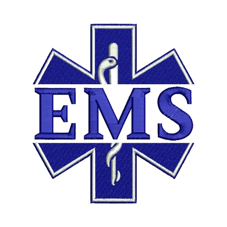 Ems Symbol Embroidery - Medical Embroidery - Paramedic Embroidery ...