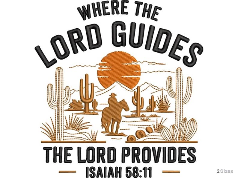 Western Bible Verse Machine Embroidery Design - 2 Sizes, Lord Guides ...