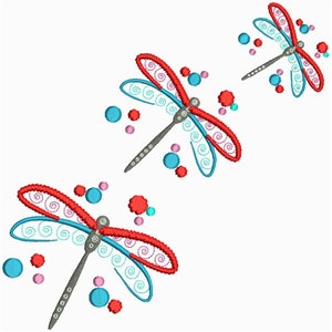 Dragonfly - Machine Embroidery Design / Colorful Beautiful Dragonfly Digital Embroidery Pattern