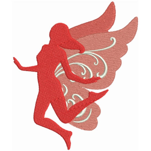 Winged Fairy - Angelic Stitched Art - Cute Embroidery - Machine Embroidery Design - Digital Instant Download