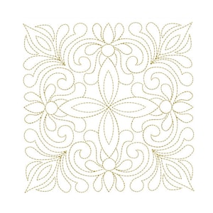Pretty Victorian Quilt Block - Quilt Embroidery - Block Pattern - Machine Embroidery Design - Digital Instant Download - 2 Sizes