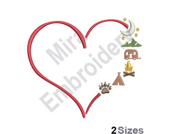 I Love Camping Machine Embroidery Design, Camp Fire and tent Embroidery Designs, Mountains Embroidery Patterns, Embroidery Files Download