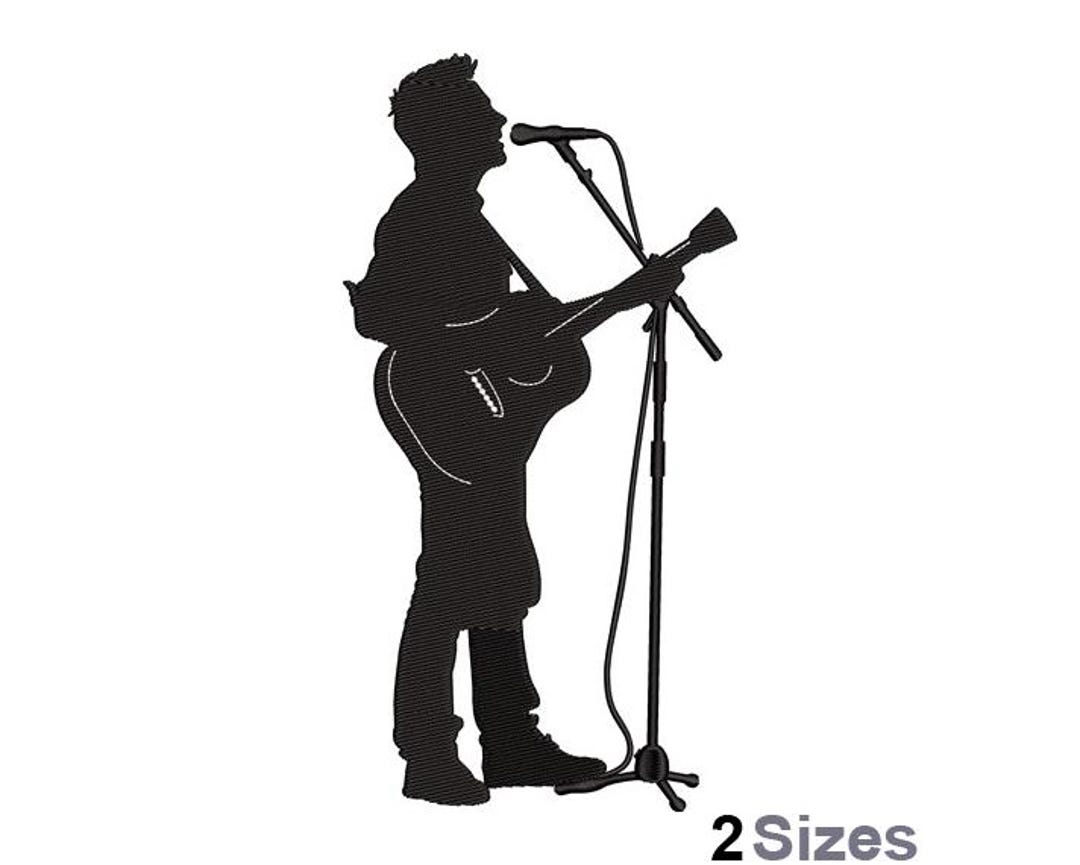 Embriodry Instruments Singer With Guitar Embroidery - Musician Embroidery - Instrument ...