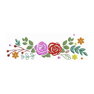 Rose Border - Machine Embroidery Design - 2 Sizes