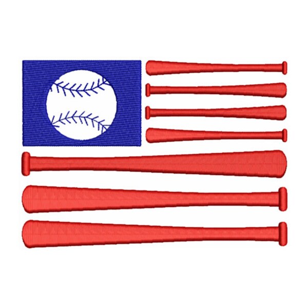 Baseball Flag - Machine Embroidery Design - 3 Sizes