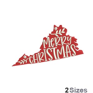 Weihnachten Virginia Stickerei - Weihnachten Stickerei - Urlaub Stickerei - Maschinenstickerei Design - digitale Sofort Download - 2 Größen