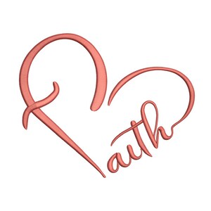 Faith Heart - Inspirational Religious Embroidery Pattern - Faith Embroidery - Machine Embroidery Design - Digital Instant Download - 2 Sizes