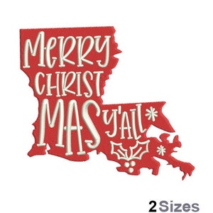Frohe Weihnachten Y'all Stickerei - Weihnachtsstickerei - Feiertagsstickerei - Maschinenstickerei, Stickdatei - Digital Sofort Download - 2 Größen