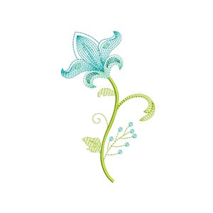 Ripple Floral - Beautiful Floral Stitching Pattern - DIY Crafts and Home Decor - Machine Embroidery Design - Digital Instant Download