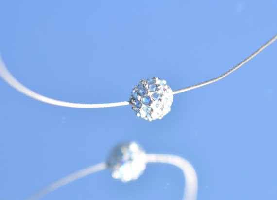 Lovely MONET Tiny Blue Crystal Rhinestone Ball Si… - image 9