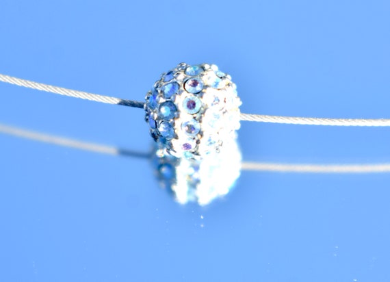 Lovely MONET Tiny Blue Crystal Rhinestone Ball Si… - image 3