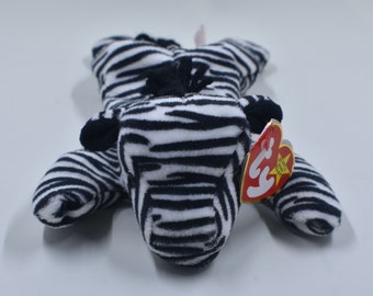 1995 Ziggy The Zebra Ty Beanie Babies Plush Toy Style 4063 & PVC Pellets In Mint Condition