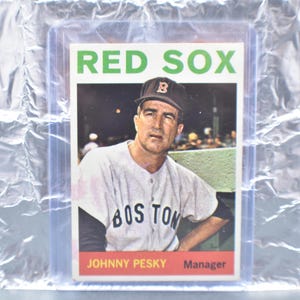 JOHNNY PESKY 1964 Topps # 248 Boston Red Sox Manager Bem Centralizado NM.Cartão de Beisebol