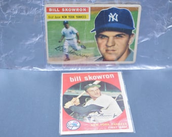 Lotto di carte da baseball degli Yankees di Bill Skowron: Topps del 1956 e del 1959