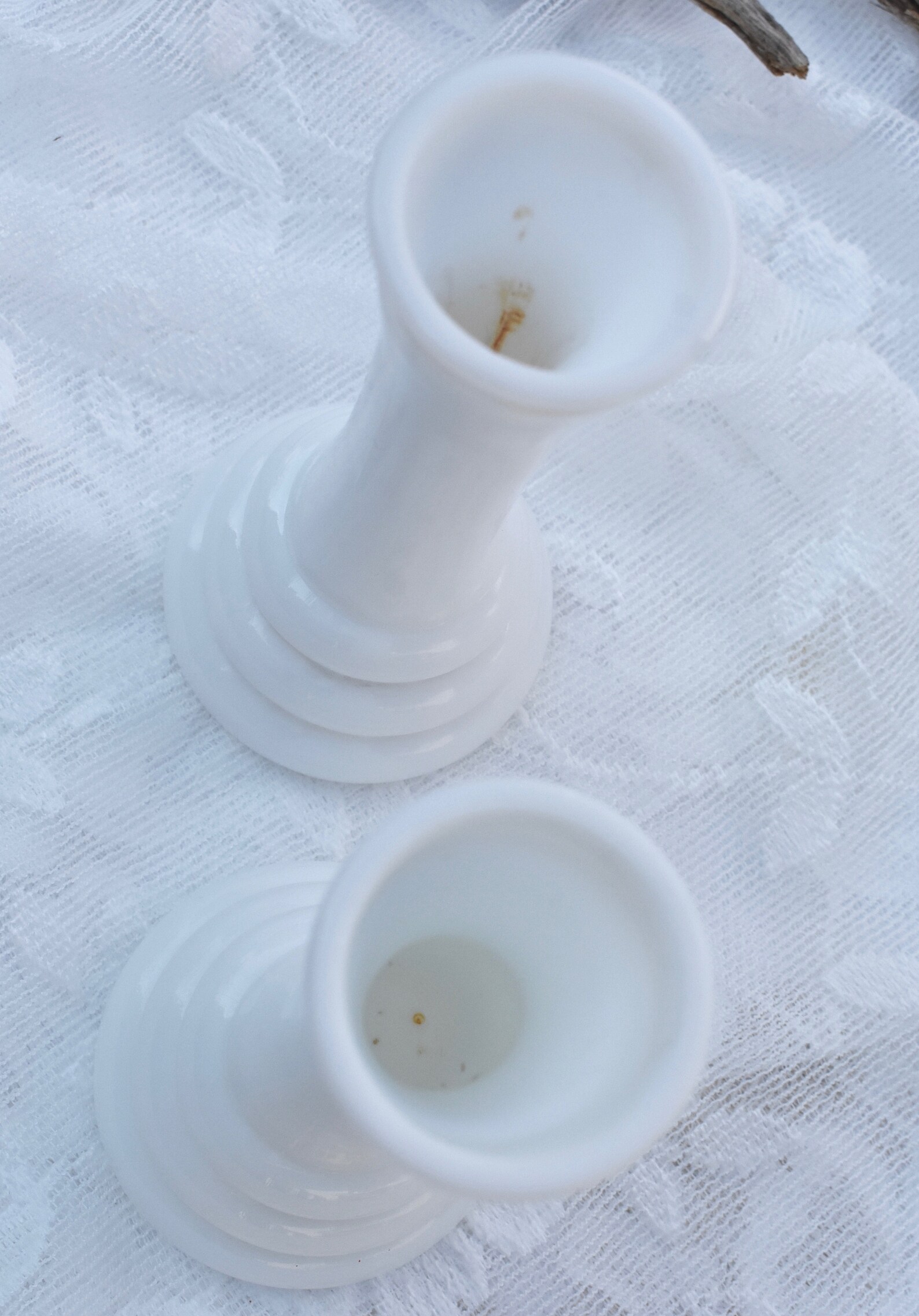 Vintage Randall White Milk Glass Single Bud Vases Ribbed Honey Etsy