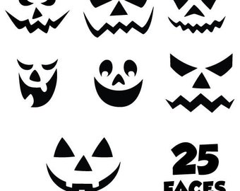 Download Scary pumpkin faces | Etsy