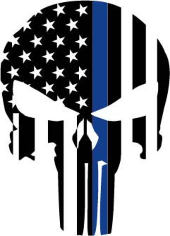 Download Punisher skull blue lives matter SVG police support | Etsy