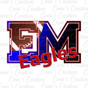 East Marion Eagles Football Sublimation digital design- png