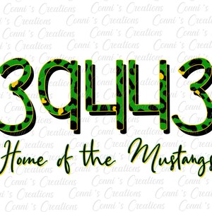 West Jones 39443 Home of the Mustangs Digital Sublimation Design - png